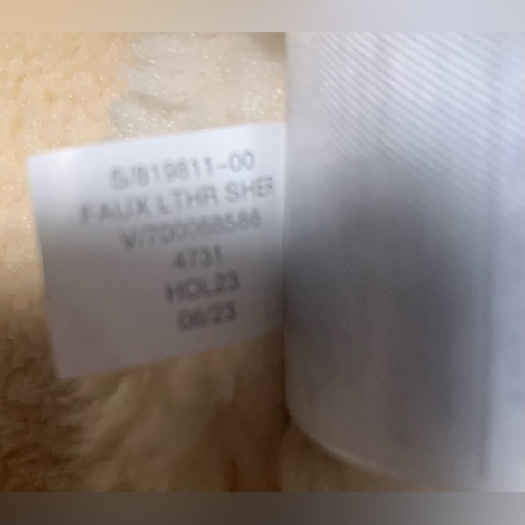 GAP Women’s Henna Brown Vegan Leather Sherpa Bomber Jacket NEW Size Large - Picture 11 of 11